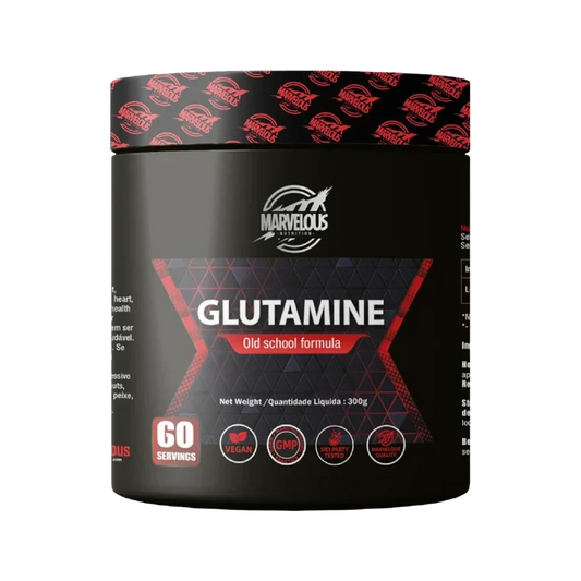 Marvelous Nutrition Glutamine Old School Formula – Vegan & GMP Certified (300g / 60 Servings)