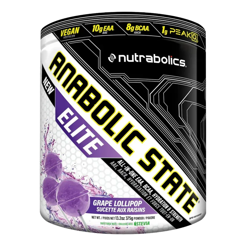 Nutrabolics Anabolic State Elite All-in-One EAA, BCAA, Hydration & Strength – Grape Lollipop (375g)