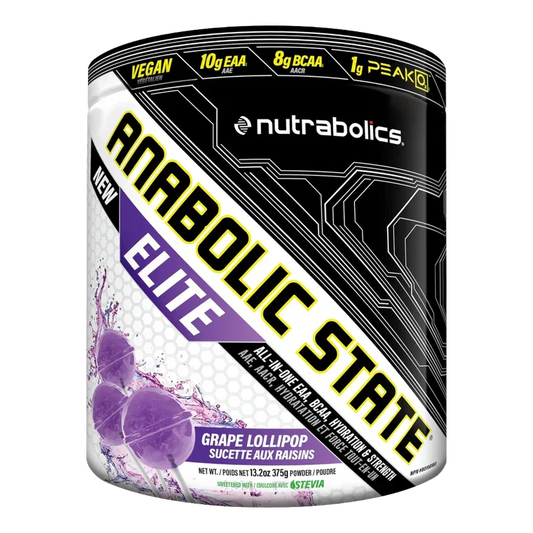 Nutrabolics Anabolic State Elite All-in-One EAA, BCAA, Hydration & Strength – Grape Lollipop (375g)