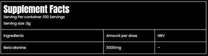 Marvelous Nutrition Beta-Alanine – Old School Formula, Gluten Free, GMP Certified (300g / 100 Servings)