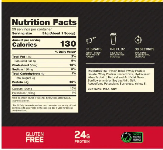 Optimum Nutrition Gold Standard 100% Whey – Double Rich Chocolate | 10 lbs-149 servings