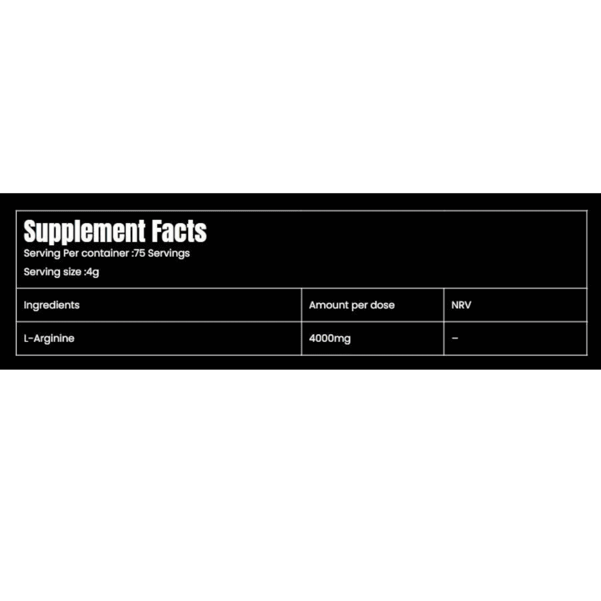 Marvelous Nutrition Arginine – Old School Formula, GMP Certified (300g / 75 Servings)