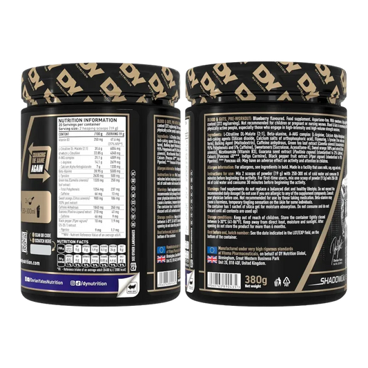 DY Nutrition Blood & Guts – The Mind & Body Pre-Workout, Blueberry (380g)