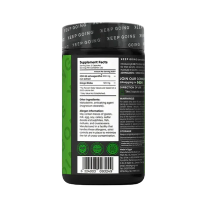 Keep Going KSM-66 Ashwagandha + Ginkgo Biloba – Mood, Cognition & Stress Support (60 Capsules)