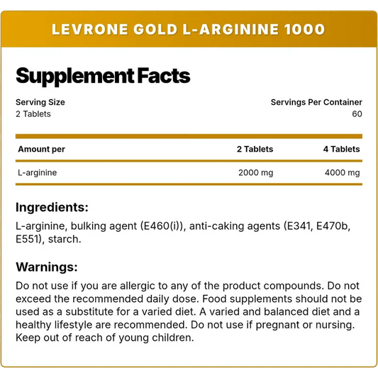 Kevin Levrone Signature Series Gold L-Arginine 1000 – Nitric Oxide Booster, Maximum Strength (120 Tablets)