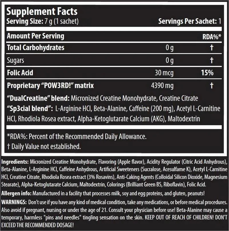 Scitec Nutrition POW3RD! 2.0 – Complex Pre-Workout Concentrate, New & Improved, Power Pear (350g)