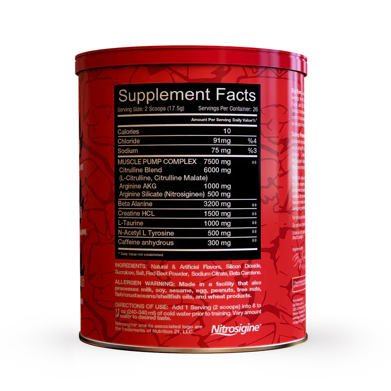 Big Ramy Labs Red Rex Stomp Pre-Workout – Massive Pumps & Endurance, Fruit Punch (455g / 26 Servings)