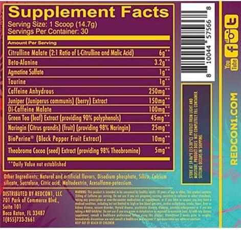 Redcon1 Total War Pre-Workout – All-in-One Formula, Intense Energy & Focus, Tropical Punch (471g / 30 Servings)